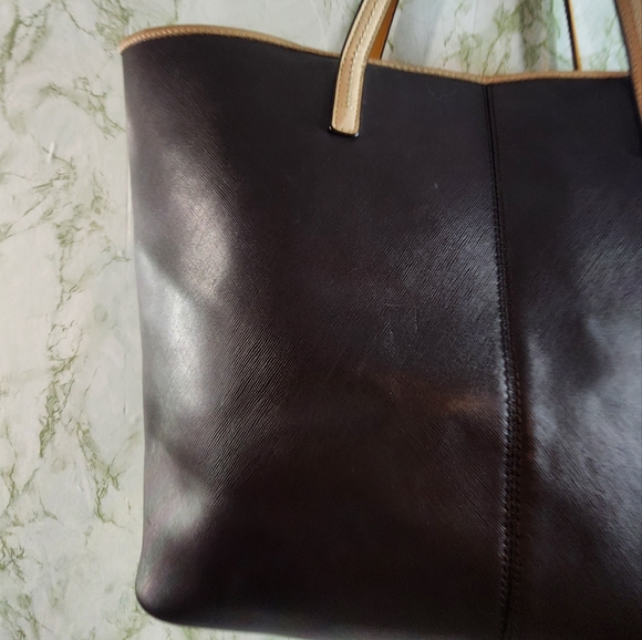 Coach Dark Brown Leather Tote - Picture 7 of 14
